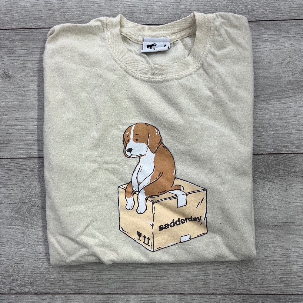 sadderday sad dog tshirt - size small